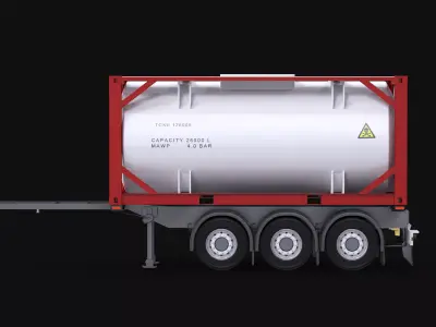 ISO 20 Tanker Trailer 3D model