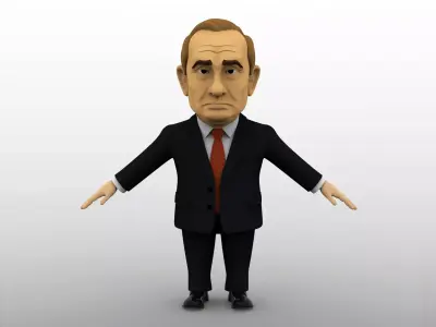  Cartoon Vladimir Putin Low-poly 3D model