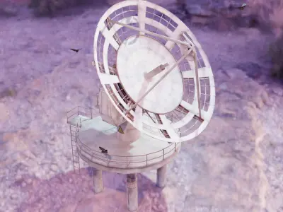 radio satellite dish Low-poly 3D model