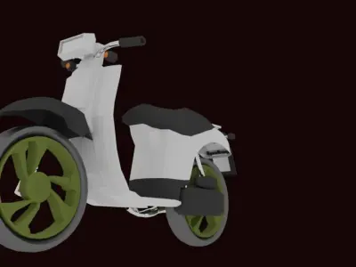 Scooter Low-poly 3D model 4