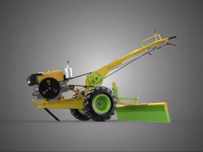RAKE LEVELLER LEVELLING WALK BEHIND TRACTOR TWO WHEEL DIESEL GAS 3D model