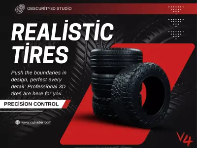 Tire Model Pack V4 Low-poly 3D model