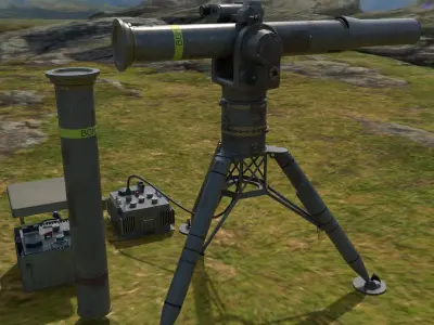 Tow Missile Launcher Low-poly 3D model
