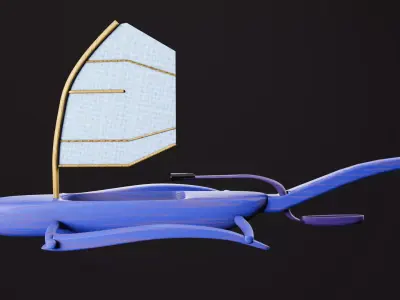 Futuristic Watercraft Game Ready Asset Low-poly 3D model