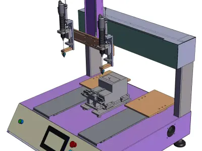 Air-blowing desktop dual-station screwdriver 3D model