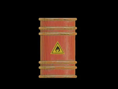 Oil Barrel Low-poly 3D model get