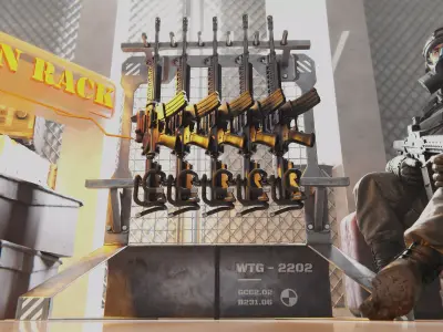 Gun rack  Free low-poly 3D model