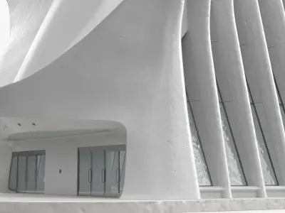  Curved Steel Ribbed Pavilion Structure 