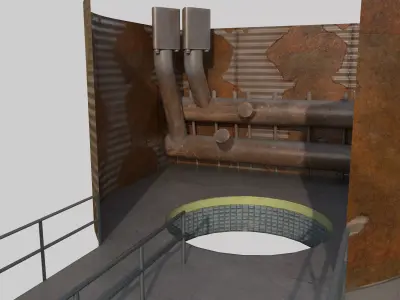 Chamber Entry Structure Low-poly 3D model