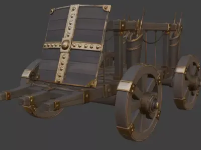 Medieval War Cart 3D Model 3D model