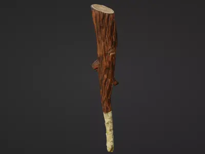 wood mace Free low-poly 3D model