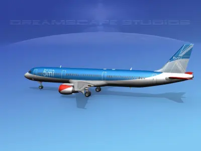 Airbus A321 British Midland 3D model