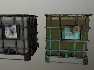 Water Storage Tank Low-poly 3D model