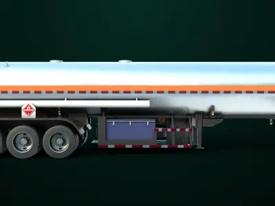 Gas Tank Trailer 04 For Heavy Truck All PBR Unity UE Textures Low-poly 3D model