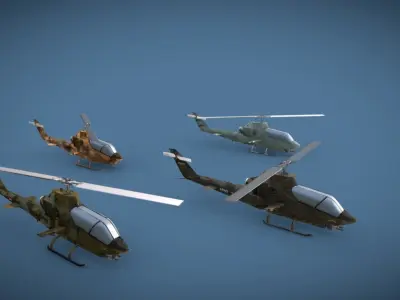 Military Aircrafts Low-poly 3D model