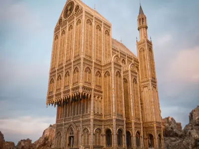 GOTHIC MODULAR BUILDING 7 Low-poly 3D model