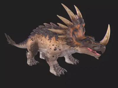 Dinosaur full animation Low-poly 3D model