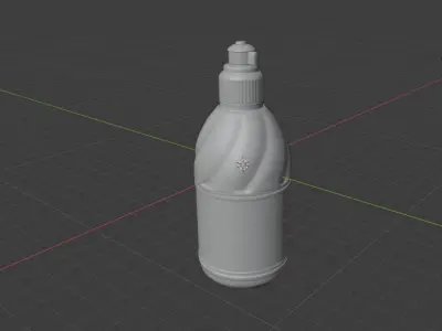 bottle model orange with label 3D model