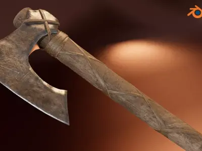 Low-poly viking battle ax Low-poly 3D model