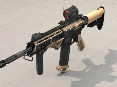 Rifle model AR15 Low-poly 3D model