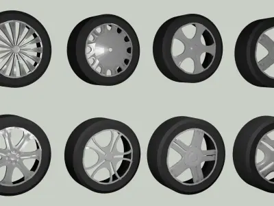 Classic wheel lowpoly for car modification 3D model Low-poly 3D model