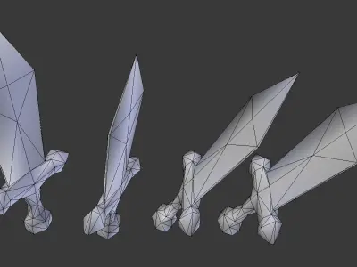 Low Poly Sword  Free low-poly 3D model