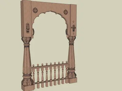 indian jodhpuri stone arch 3D model