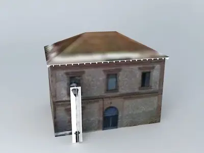 Abandoned building train station 3D model