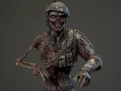 Military zombie set 3 Low-poly 3D model