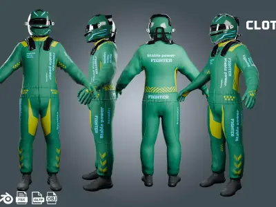 formula 1 f1 - clothyfic outfit Low-poly 3D model