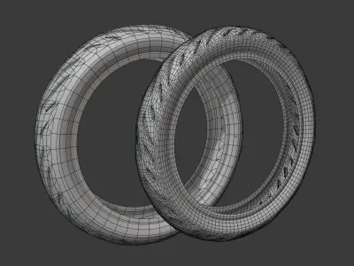 BS22 Tire Motorcycle Low-poly 3D model