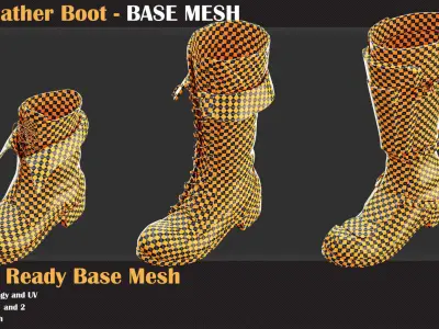 14 Leather Boot BASE MESH - VOL 17   3D model