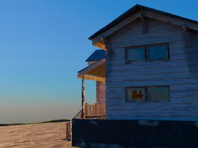 Realistic Old House Free low-poly 3D model