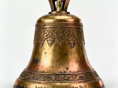 The Echo of Easter Antique Brass Bell 3D Model Low-poly 3D model