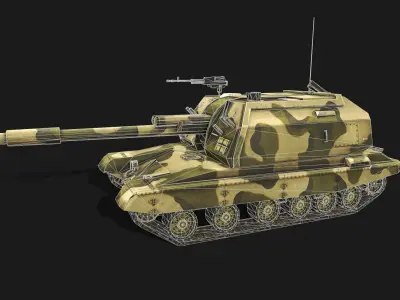 Tank 2C19 Low-poly 3D model