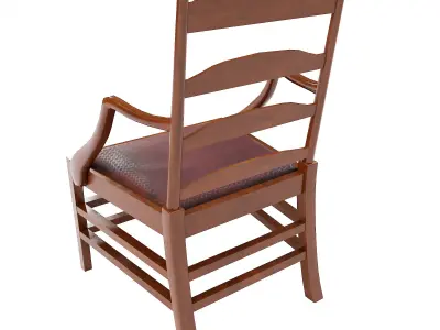 Georgian Antique wooden chair  Low-poly 3D model