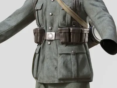 German WWII Infantry Soldier 3D model