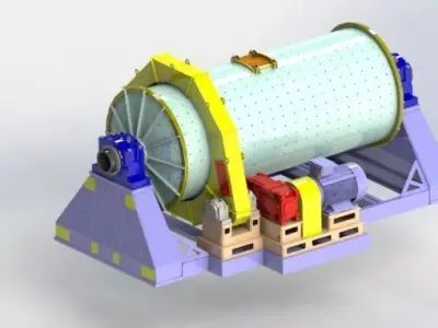 2200 X 5000 BALL MILL 3D model