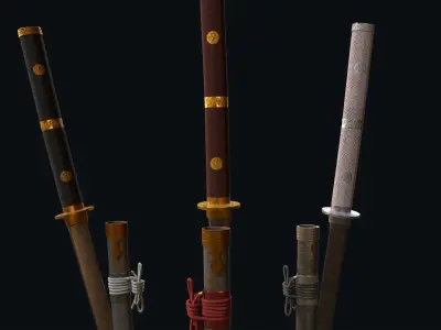 Katana Weapon Sword - Game Ready Free low-poly 3D model