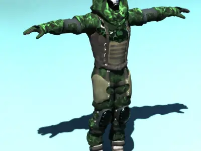 Soldier Low-poly 3D model