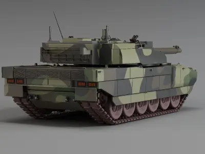  Amx-56 main tank  AMX-56 Leclerc Tank tracked combat vehicle 3D model