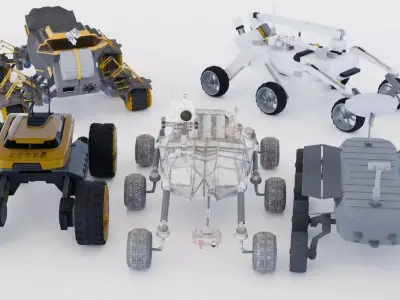 Space Rover Pack Of 5 3D model