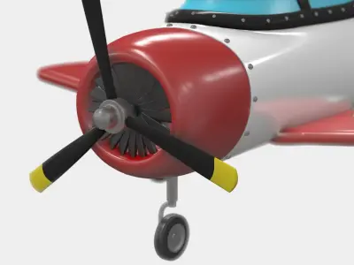 Cartoon Airplane  Low-poly 3D model purchase