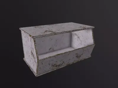 Wooden Storage Bin 3D Model Low-poly 3D model