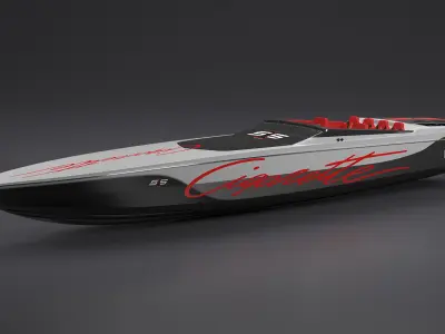 Cigarette Boat 515 Red 3D model