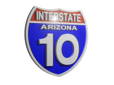 Sign INTERSTATE Arizona 10 3D model