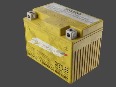 Motorcycle Battery Dust Low-poly 3D model get