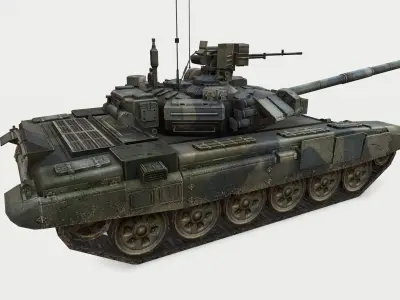 Tank T-90 Low-poly 3D model