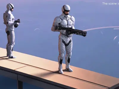  Sci Fi Soldier with Assault Rifle 