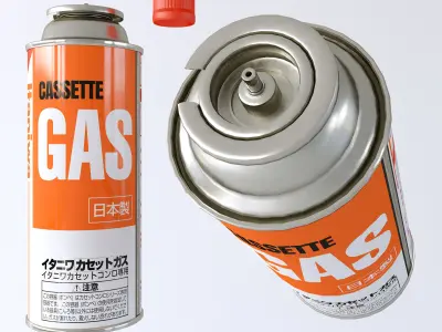Butane Gas Canister Low-poly 3D model